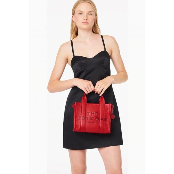 Marc Jacobs Women's The Small Tote Leather Bag Red OS - Picture 14 of 16